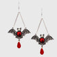 Bejeweled Vampire Bat Earrings - Veooy