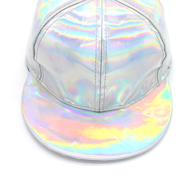 Harajuku radium radiation leather baseball cap flat-brimmed hat - Veooy