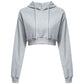 Casual Hooded Pure Color Hoodie for Women - Veooy