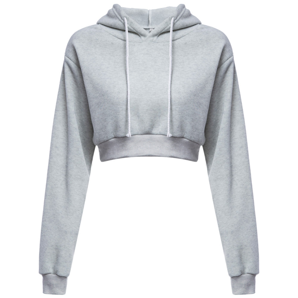 Casual Hooded Pure Color Hoodie for Women - Veooy