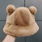 Cute Furry Bear Ears Fisherman Hat SP15198 - Veooy