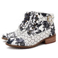 Floral Printed Zipper Date Boots *