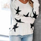 Cute Star V Neck Loose Sweater 💖