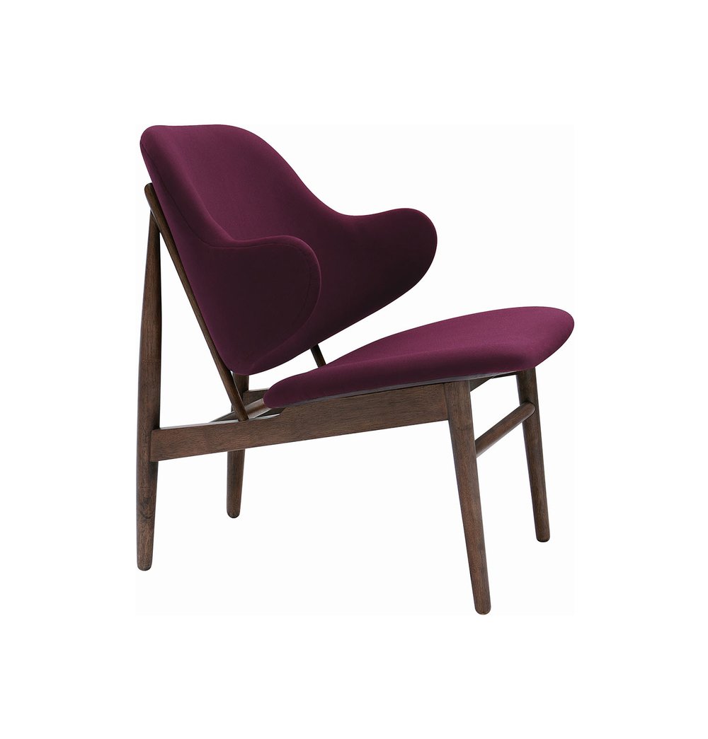 Veronic - Walnut & Ruby Lounge Chair