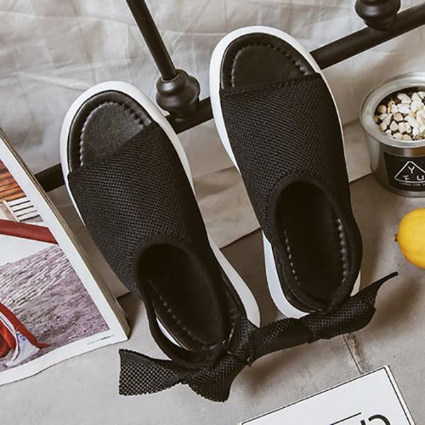 Casual Mesh Fabric Breathable Bowknot Embellished Sandals - Veooy
