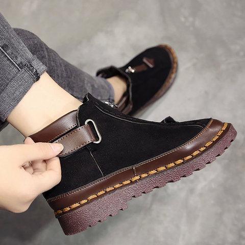 Womens New Style Chelsea Platform Flat Bottom Martin Ankle Boots - veooy