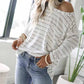 Striped Long Sleeve T-shirt With Pocket VEOOY