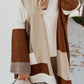 Loose Geometric Color Matching Sweater Cardigan(2 Colors)