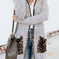 Loose Leopard Print Knitted Cardigan