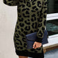 Leopard Print Oneck Mini Dress
