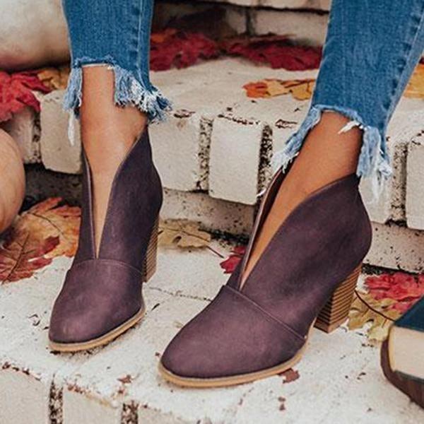 Fashion Faux Leather Slip-on Boots - Veooy
