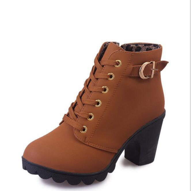 Women's Lace-up Pumps Boots - veooy