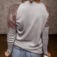 Sequins Patchwork Round Collar T-Shirt