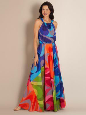 Floral-Print Straps Cross Neck Sleeveless Beach Maxi Dress - Veooy