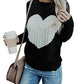 Women Round Neck Love Printed Fashion Knitting Sweater