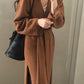 Women Long Knitted Lace With Slit Open Knit Coat