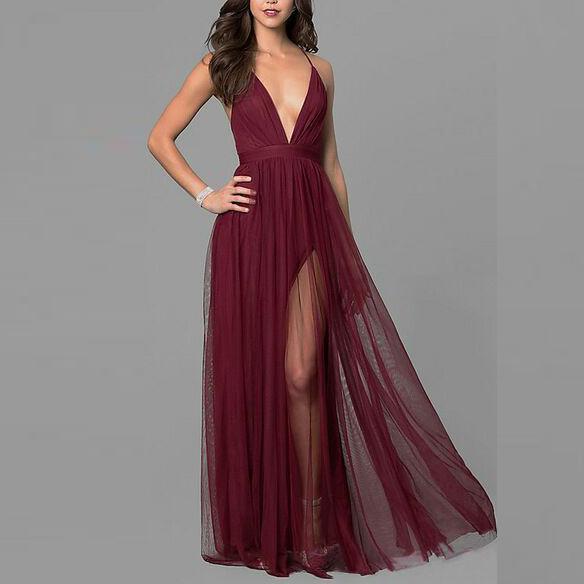 Chiffon Sleeveless Elegant Evening Dress - Veooy
