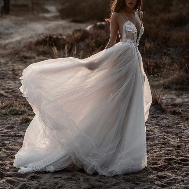 Fashion Sexy Strapless Backless   Wedding Dress - Veooy