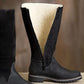 Women Zipper Mid-Calf Fur Warm Snow Boots *