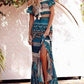 Bohemian Off Shoulder Print Ruffled Top Split Strap Skirt Two-Piece Set - Veooy