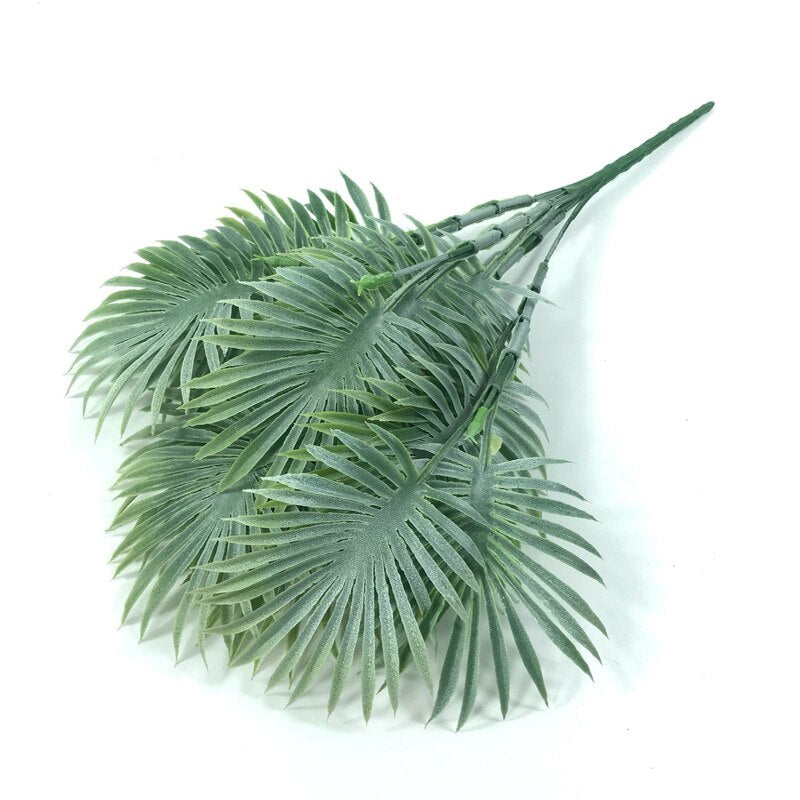 (2 PCS) 35cm 5 Forks Tropical Palm Tree Artificial Plants Fake Palm Leafs - Veooy