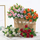 1pc 11 Heads Artificial Flowers Stem, Fake Eucalyptus Roses, Wedding Bouquets For Home Decoration
