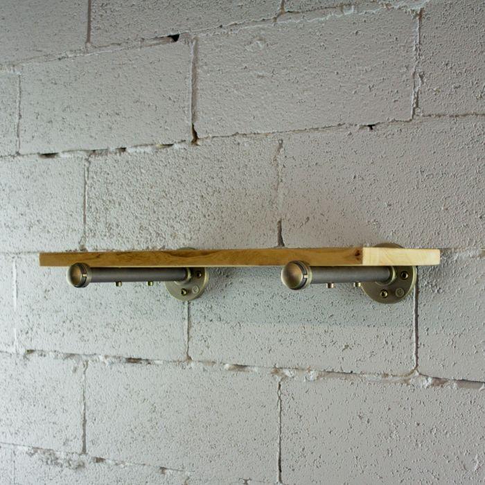 Industrial Vintage Wood Finish Wall Mounted Shelf