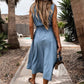 Sleeveless Lace-Up Single-Breasted Denim Midi Dress 💖