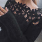 Lace Patchwork Black Sweater