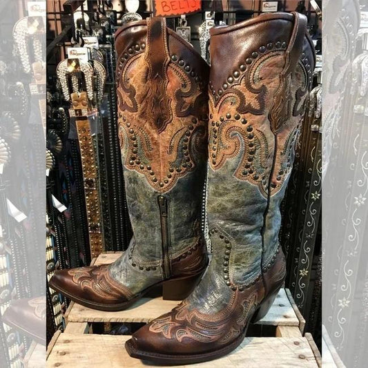 Ladies Sexy Corral Distressed Antique Saddle Boots *
