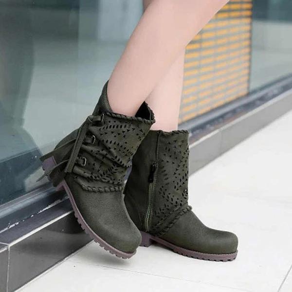 Women's Round Toe Block Heel Boots *