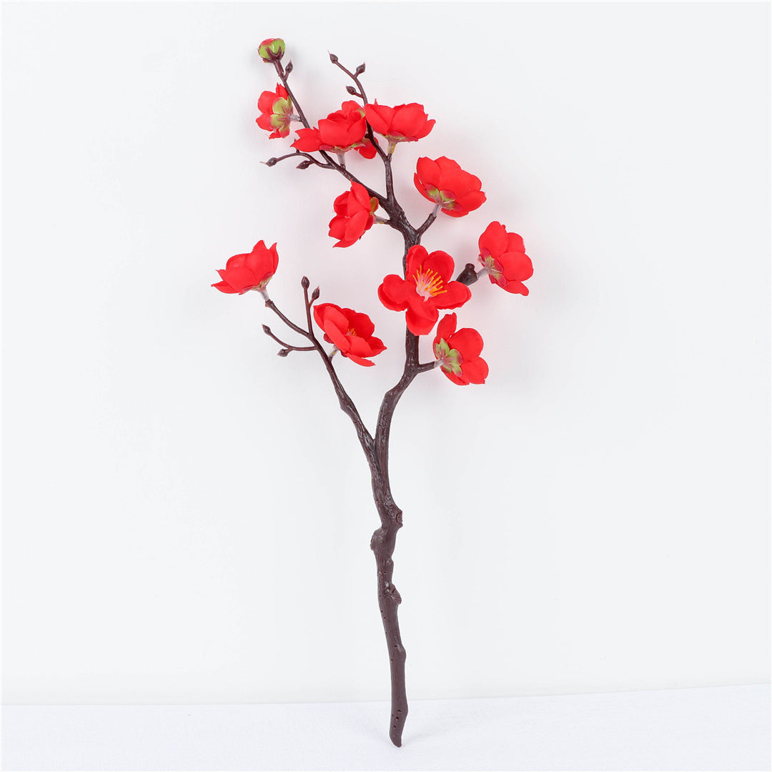 1pc Artificial Silk Plum Blossom Flower, Fake Plum Branches, Home Decor Without Vase