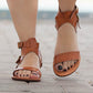 Adjustable Buckle Open Toe Casual Flat Sandals * - Veooy