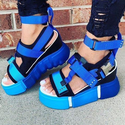 *Women Athletic Pu Spring Magic Tape Sandals - Veooy