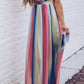 Color Deep V High Waist Maxi Dress - Veooy