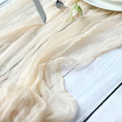 10FT Cream Cheesecloth Table Runner. Gauze Fabric Boho Wedding Arbor Decor