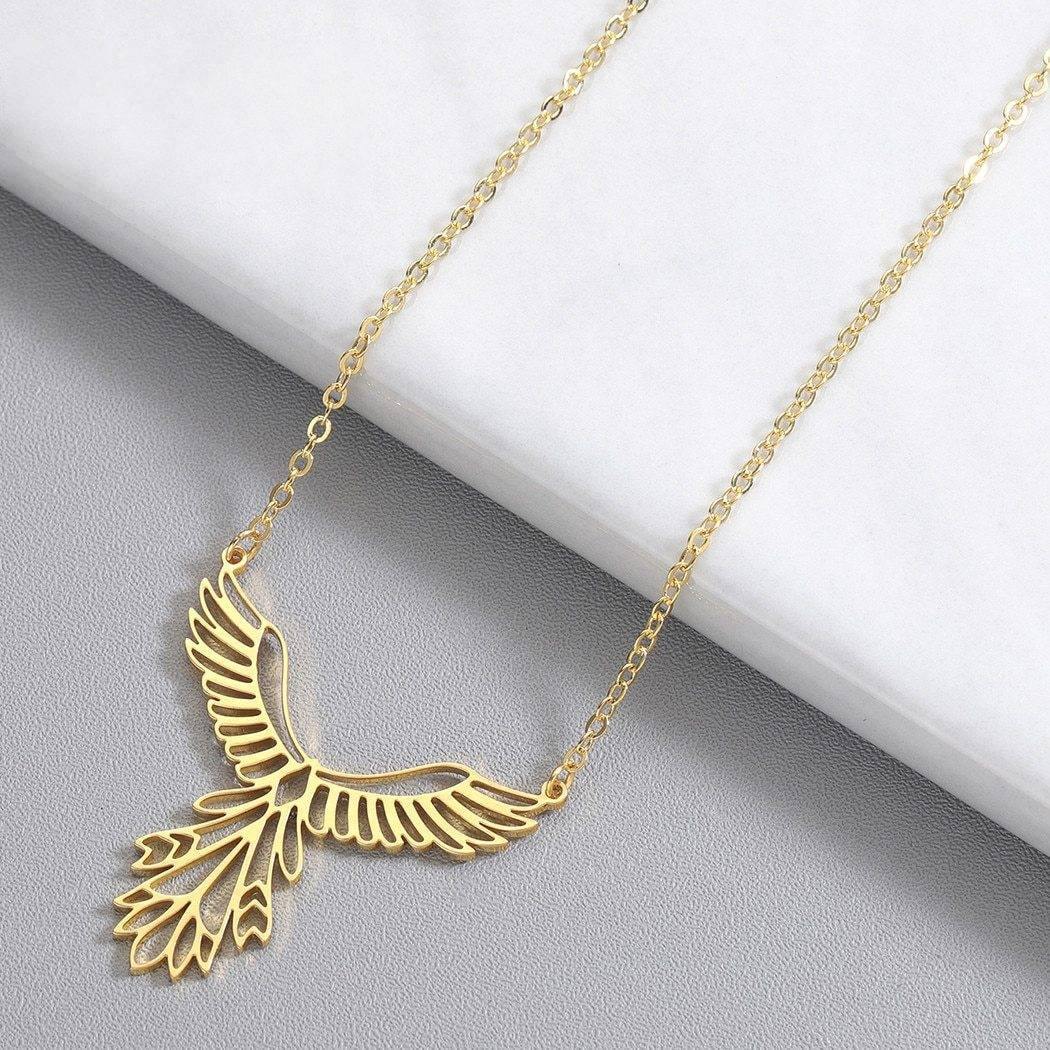 Geometric Phoenix Stainless Steel Necklace - Veooy