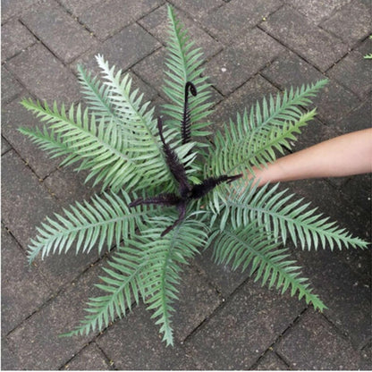 (2 PCS) 45cm 12 Leaves Tropical Palm Tree Large Artificial Fern Plants Plastic - Veooy