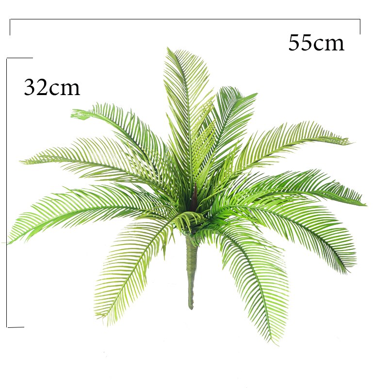 (2 PCS) 45cm Tropical Artificial Palm Tree Large Fake Cycas Plants - Veooy