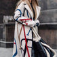 Printed Trench Coat with Lapel Coat