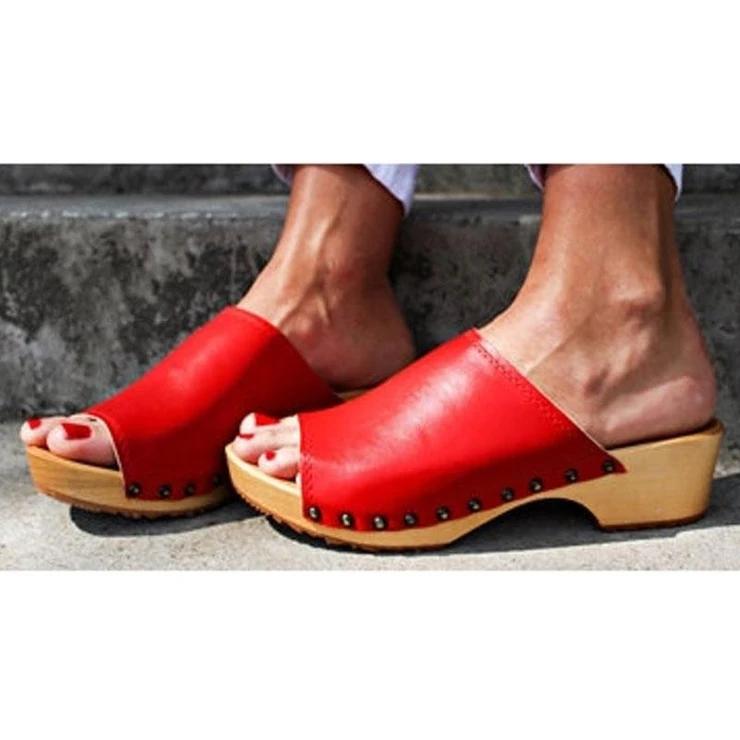 *Women's Open Toe High Heel Clogs Sandals - Veooy