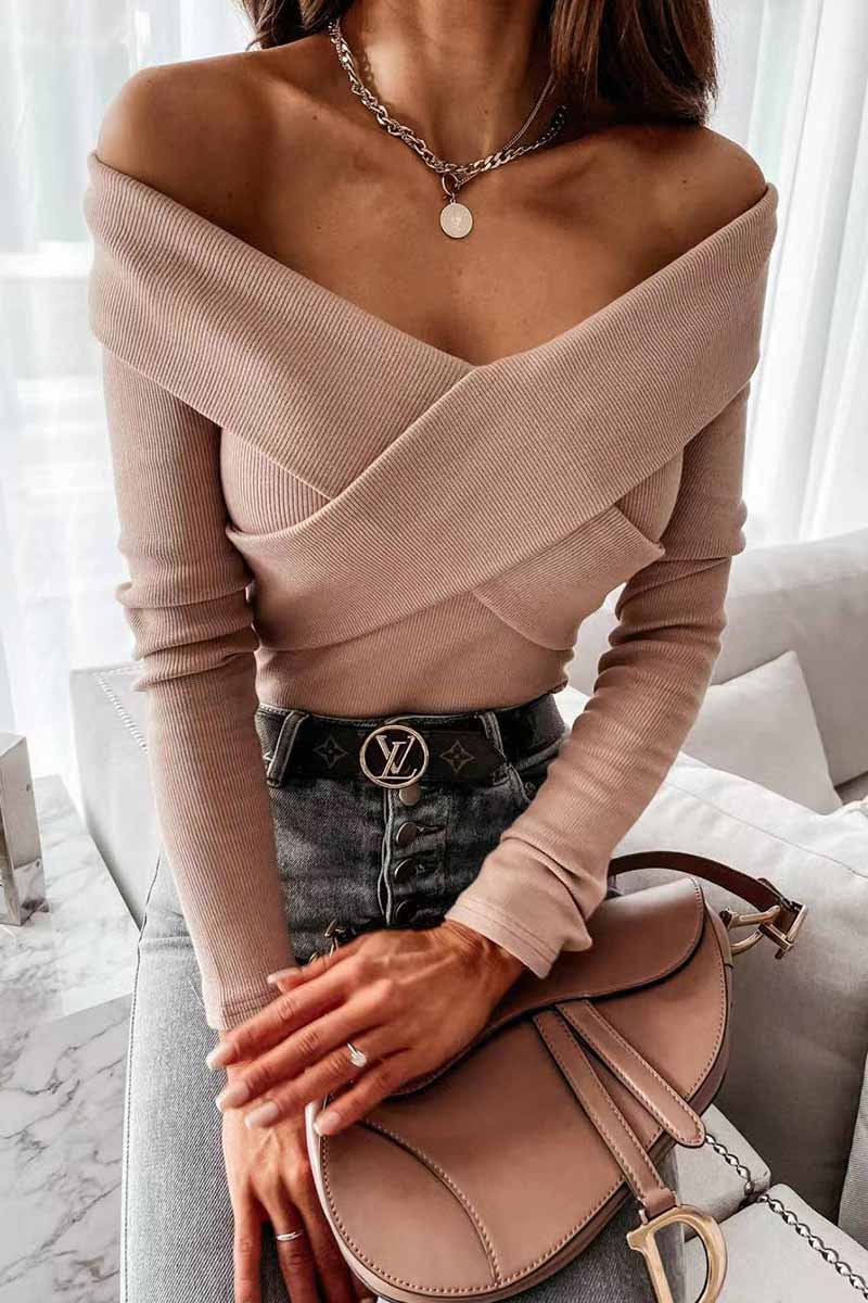 Sexy V-Neck Strapless Striped Tie Tops(3 Colors) 💖