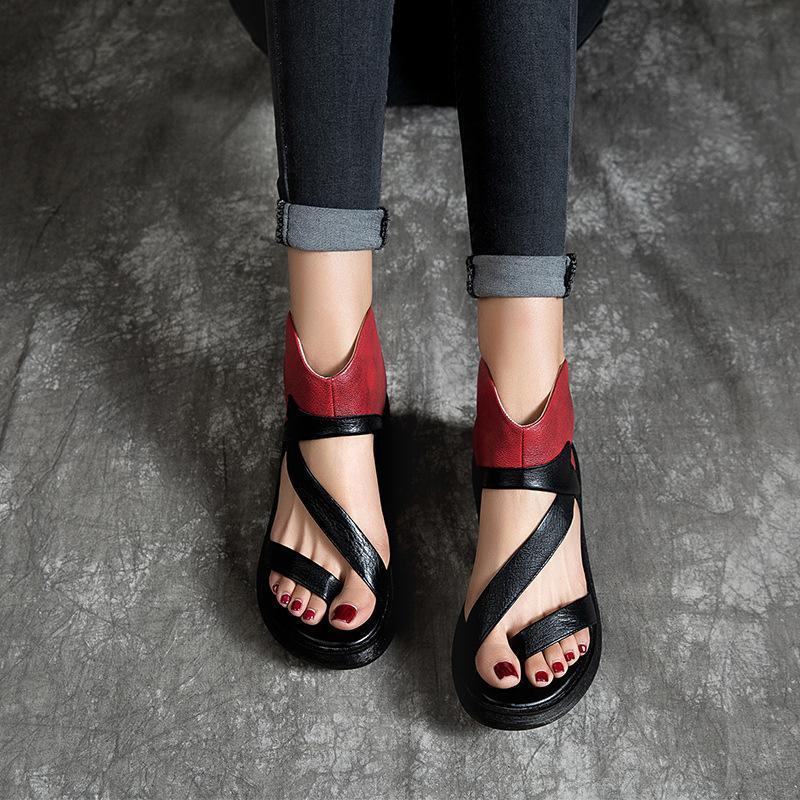 Women Platform Zipper Clip Toe Sandals *