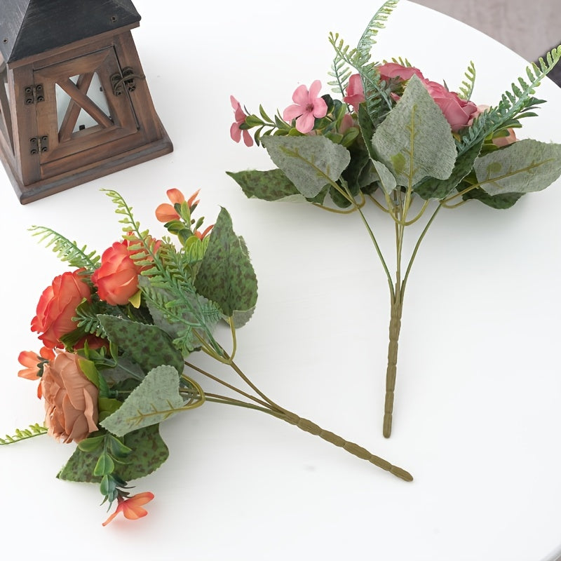 1pc Artificial Plants, 5 Forks Retro Peony, Artificial Flowers Silk Flowers Hydrangeas Wedding Christmas DIY Home Decoration
