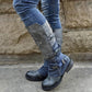 *Blue Leather Daily Boots - Veooy