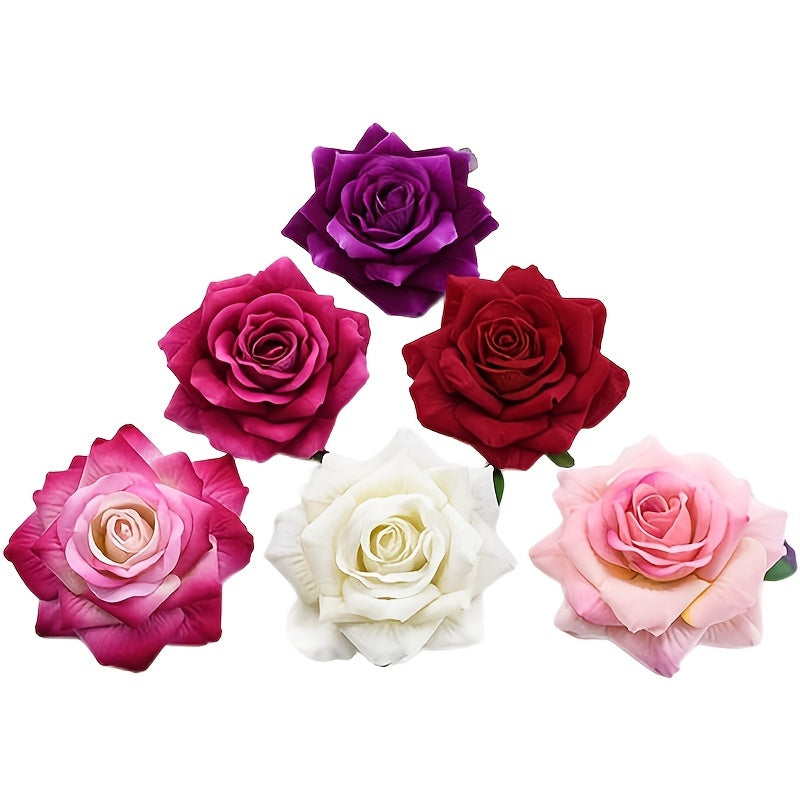3pcs Artificial Rose Head, Silk Diy Fake Flower For Living Room Decoration Wedding Decoration Artificial Flowers