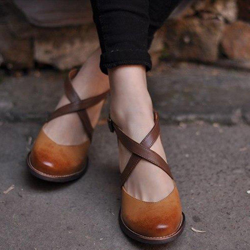 Women's high heels 8 cm with buckle strap *
