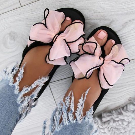Casual Thick Non-slip Bow Slippers * - Veooy