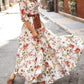 Elegant Floral Print Half Sleeve Maxi Dresses