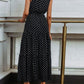 Fashion Polka Dot Button Women's Dress Maxi Dress